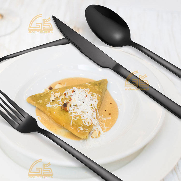 Jogo De Talher Preto Completo Flatware Set Customize logo 30 Piece Black Stainless Steel Cutlery Set