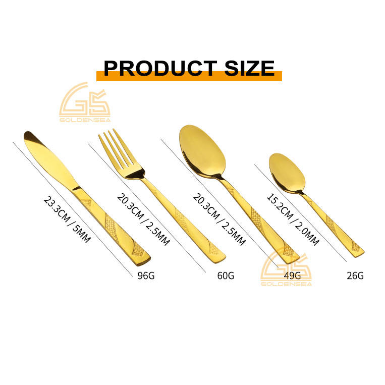 Conjunto De Talheres Gold Cutlery Flatware Set Spoons 24pcs Stainless Steel Cutlery Set in 2024