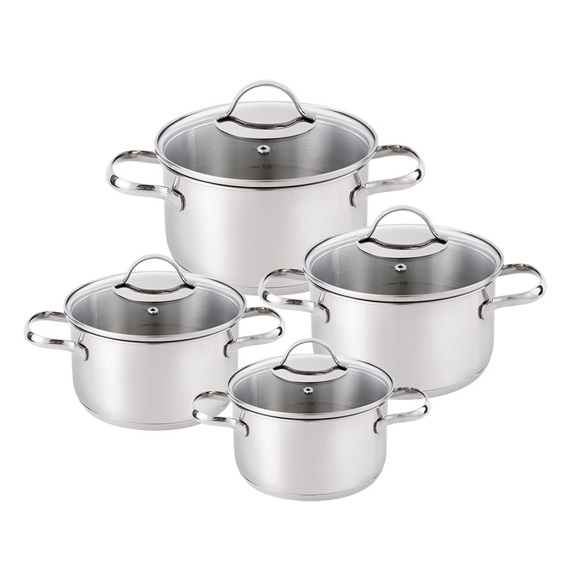 Goldensea 10pcs Stainless Steel Cookware Set Induction Casserole Pot With Frying Pan