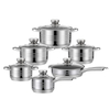 Goldensea Wholesale Price 18PCS Hot Sale Product Stainless Steel Cookware Set Induction Casserole Pot Stove top Frying pan