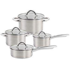 Goldendea 8pcs Stainless Steel Cookware Set Induction Casserole Pot With Frying Pan