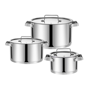 Goldensea Factory Price New Design 6pcs Stainless Steel Cookware Set Kitchenware Casserole pan With Wire Handle