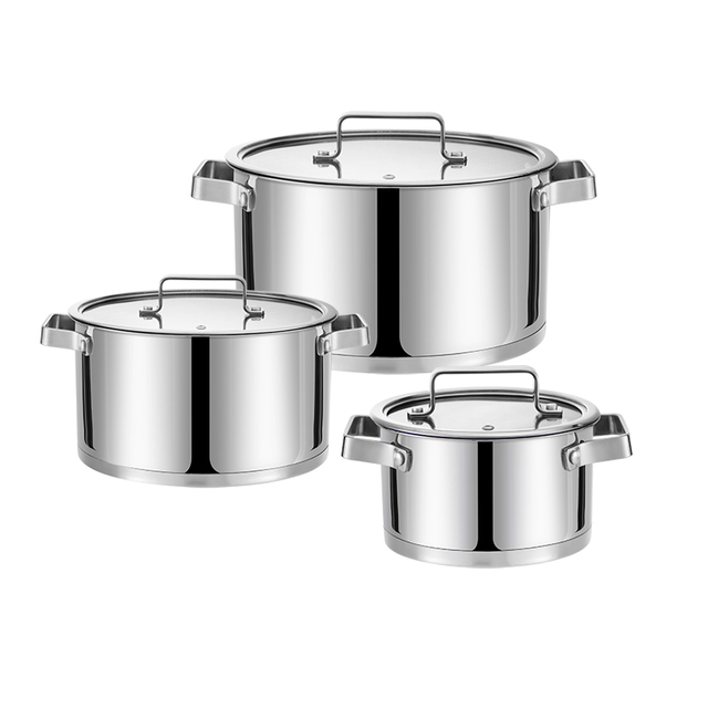 Goldensea Factory Price New Design 6pcs Stainless Steel Cookware Set Kitchenware Casserole pan With Wire Handle