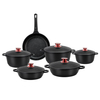 Goldensea new design 11pcs die casting aluminum aluminum cookware set with frying pan 