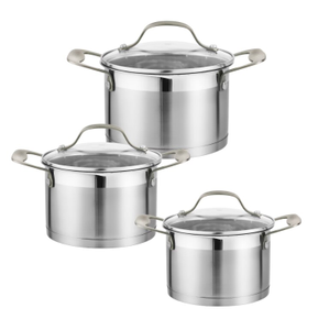 Goldensea Manufacturer Hot Sale Product 6Pcs Stainless Steel Casserole Set Induction Cooking Pot