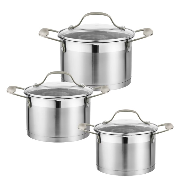 Goldensea Manufacturer Hot Sale Product 6Pcs Stainless Steel Casserole Set Induction Cooking Pot