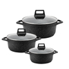 Goldensea 8pcs Non Stick Aluminum Cookware Set Marble Coating Frying Pan With Wistling Kettle